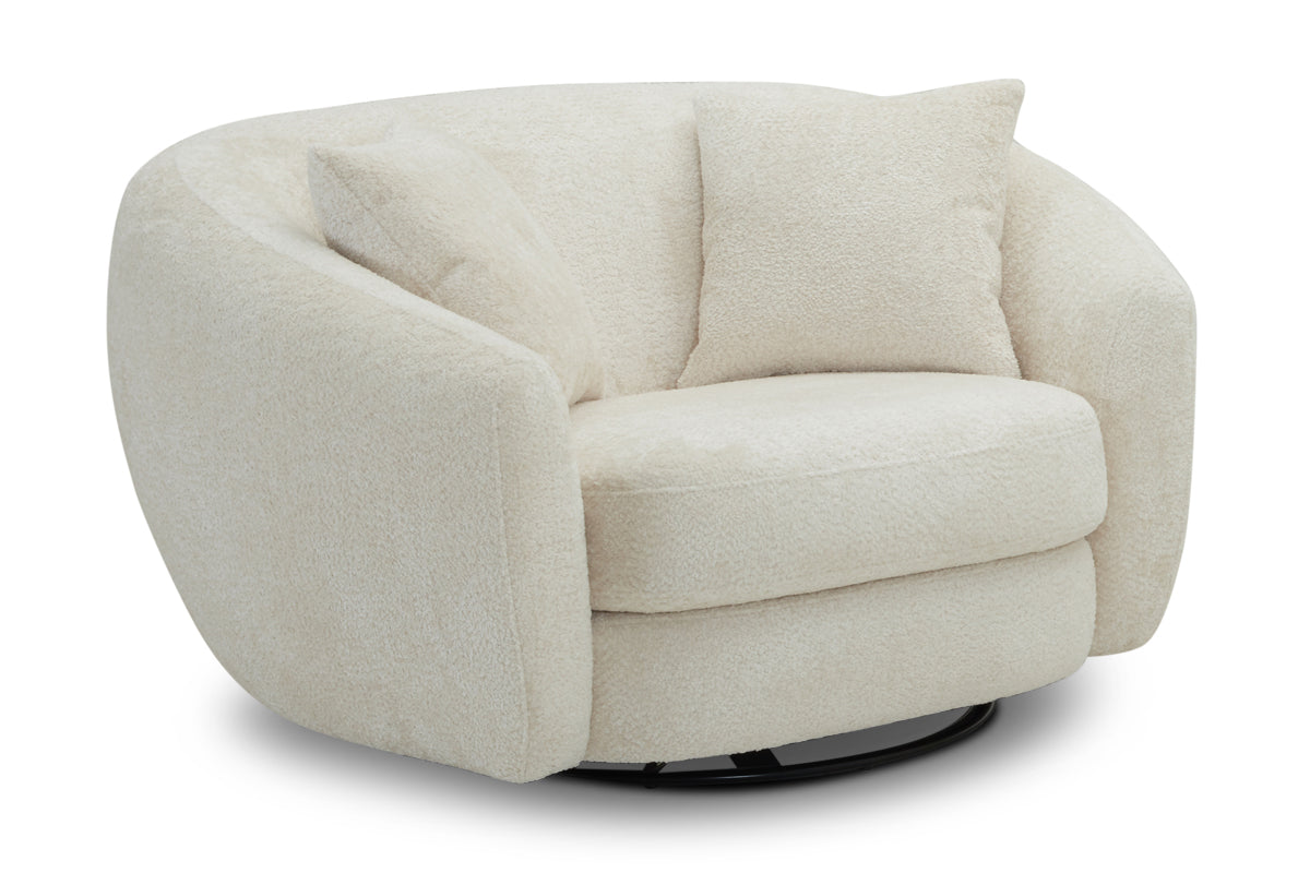 Plush snuggle swivel online chair